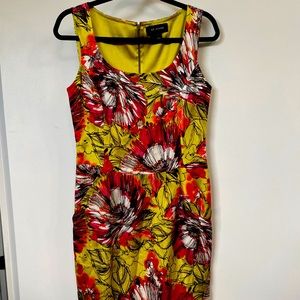 🌺 St.John Metallic Silk Dress, Size 6